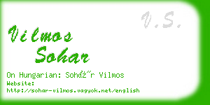 vilmos sohar business card